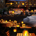 Gartenlaterne LED Flammeneffekt wetterfest USB Terrasse Balkon