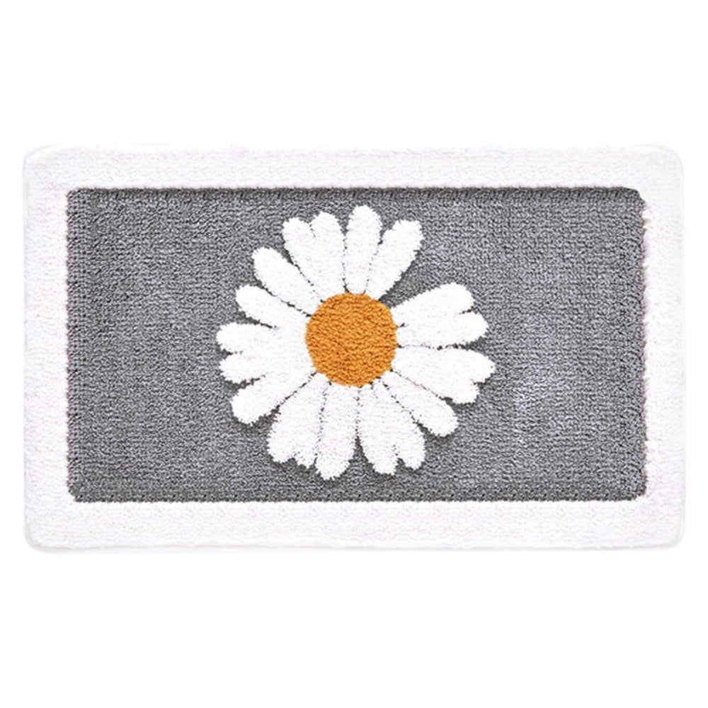 Plüsch-Badematte mit Blumenmuster und rutschhemmender Unterseite