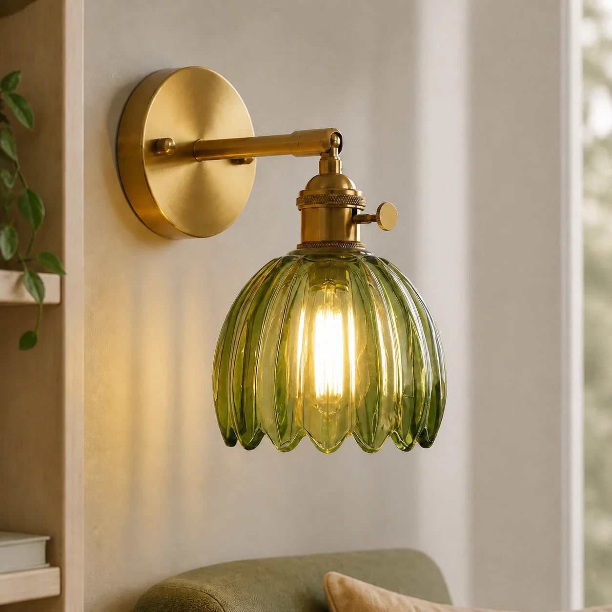 Lotus Glas Wandleuchte – dekoratives Wandlicht im Blütendesign