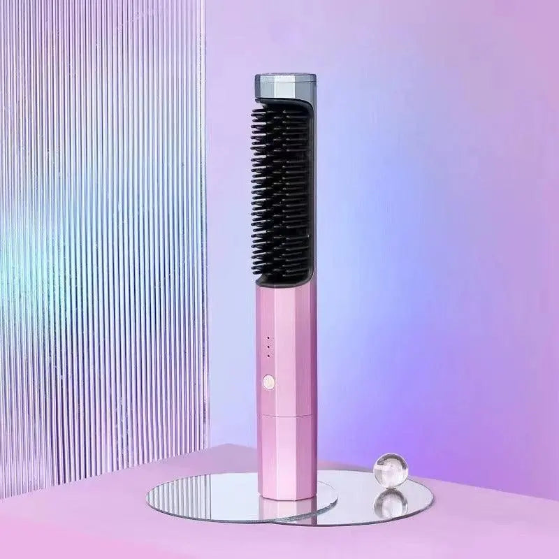 Kabellose Glättbürste mit Ionen-Technologie für glattes Haar