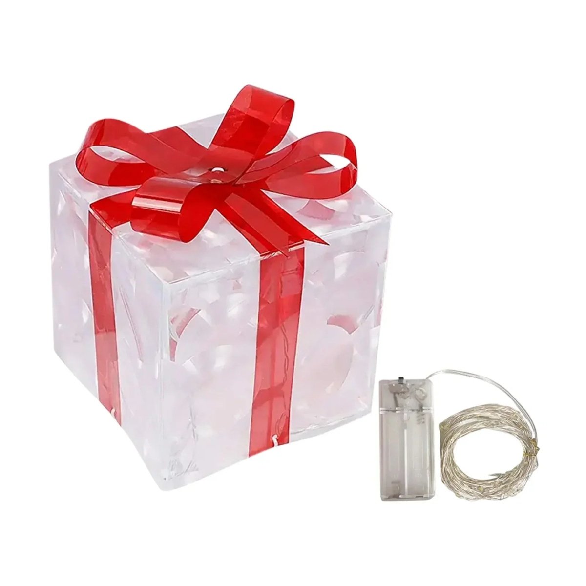 LED Weihnachtsdeko Geschenkbox warmweiß beleuchtet für innen außen