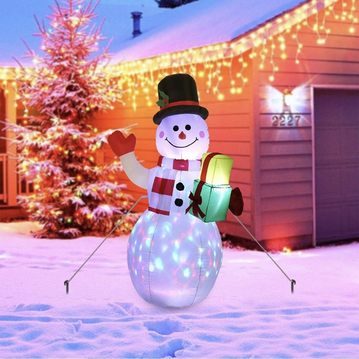 LED Weihnachtskugel mit Glitzer - Beleuchtetes Baumornament