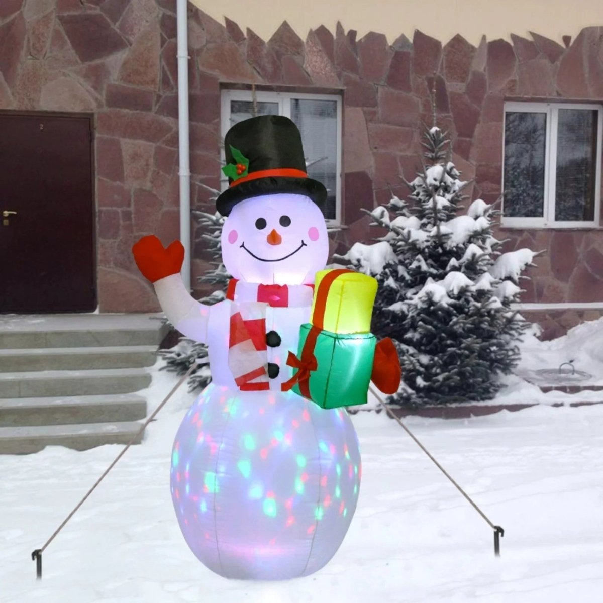 LED Weihnachtskugel mit Glitzer - Beleuchtetes Baumornament