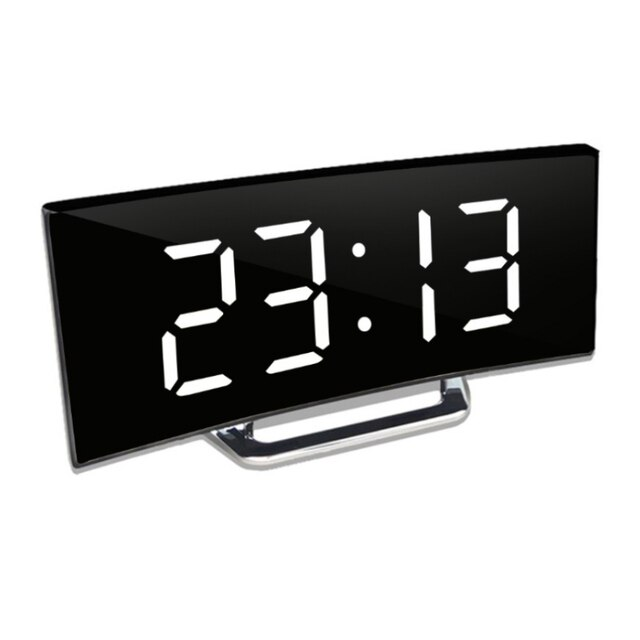 Digitaler Wecker mit gebogenem LED-Spiegeldisplay & Crescendo-Alarm
