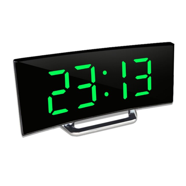 Digitaler Wecker mit gebogenem LED-Spiegeldisplay & Crescendo-Alarm