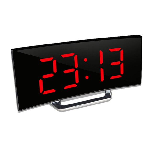 Digitaler Wecker mit gebogenem LED-Spiegeldisplay & Crescendo-Alarm