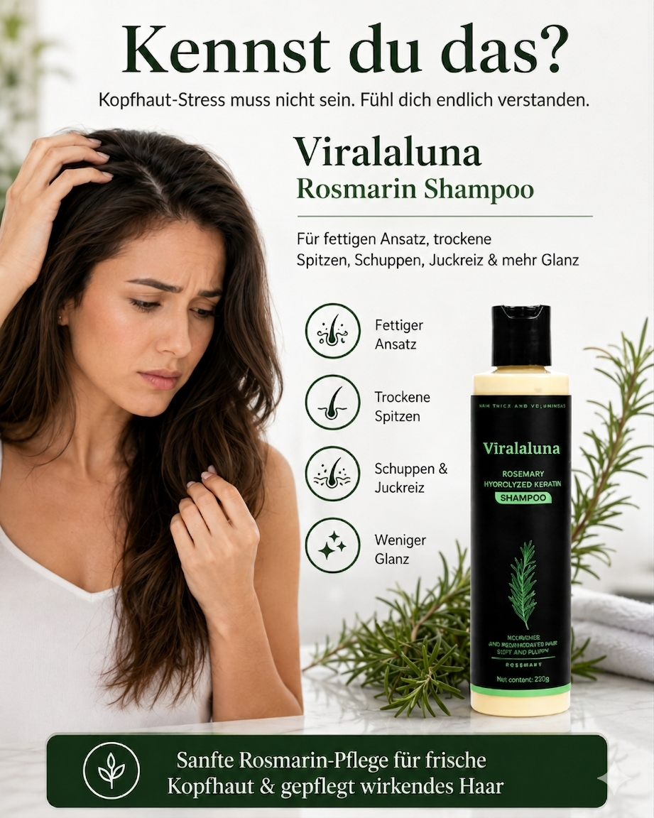 Rosmarin Shampoo mit Keratin für kräftiges & volles Haar – 2 Stück