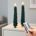 Kerze Tannenform mit Flammeneffekt und Fernbedienung
