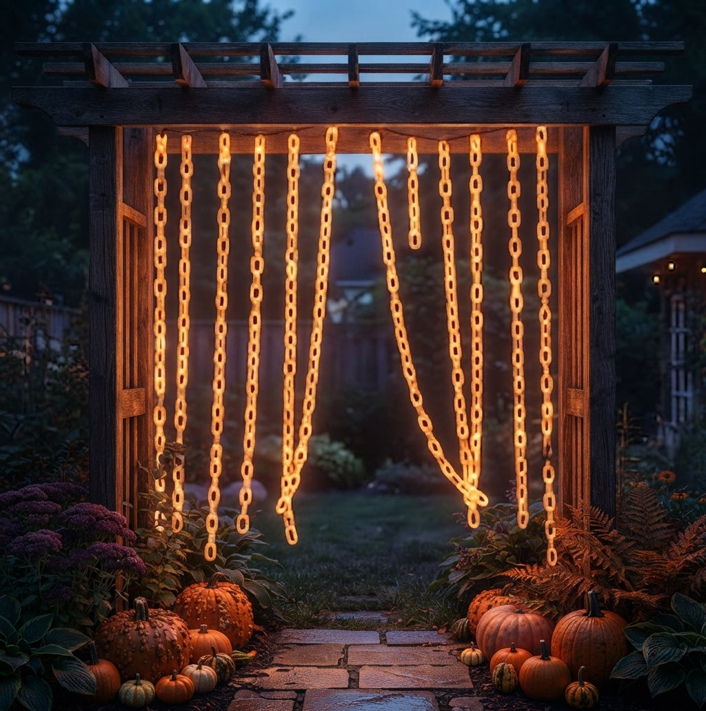Solar LED Lichterkette Außen – Dekorative Gartenbeleuchtung Orange