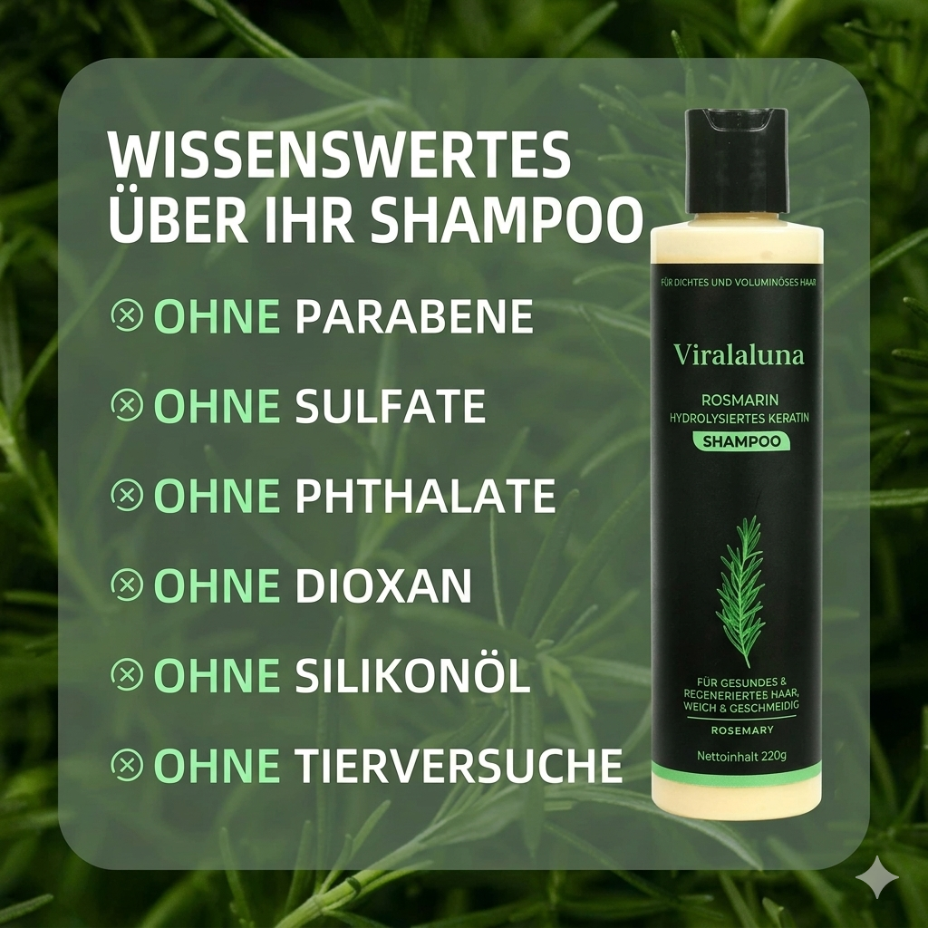 Rosmarin Shampoo mit Keratin für kräftiges & volles Haar – 2 Stück