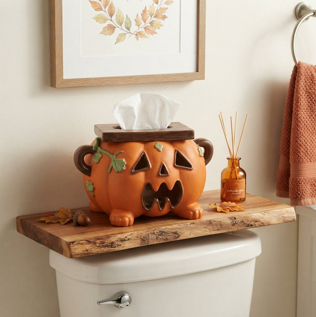 Kürbis Taschentuchbox aus Harz – Halloween Tischdeko mit Funktion