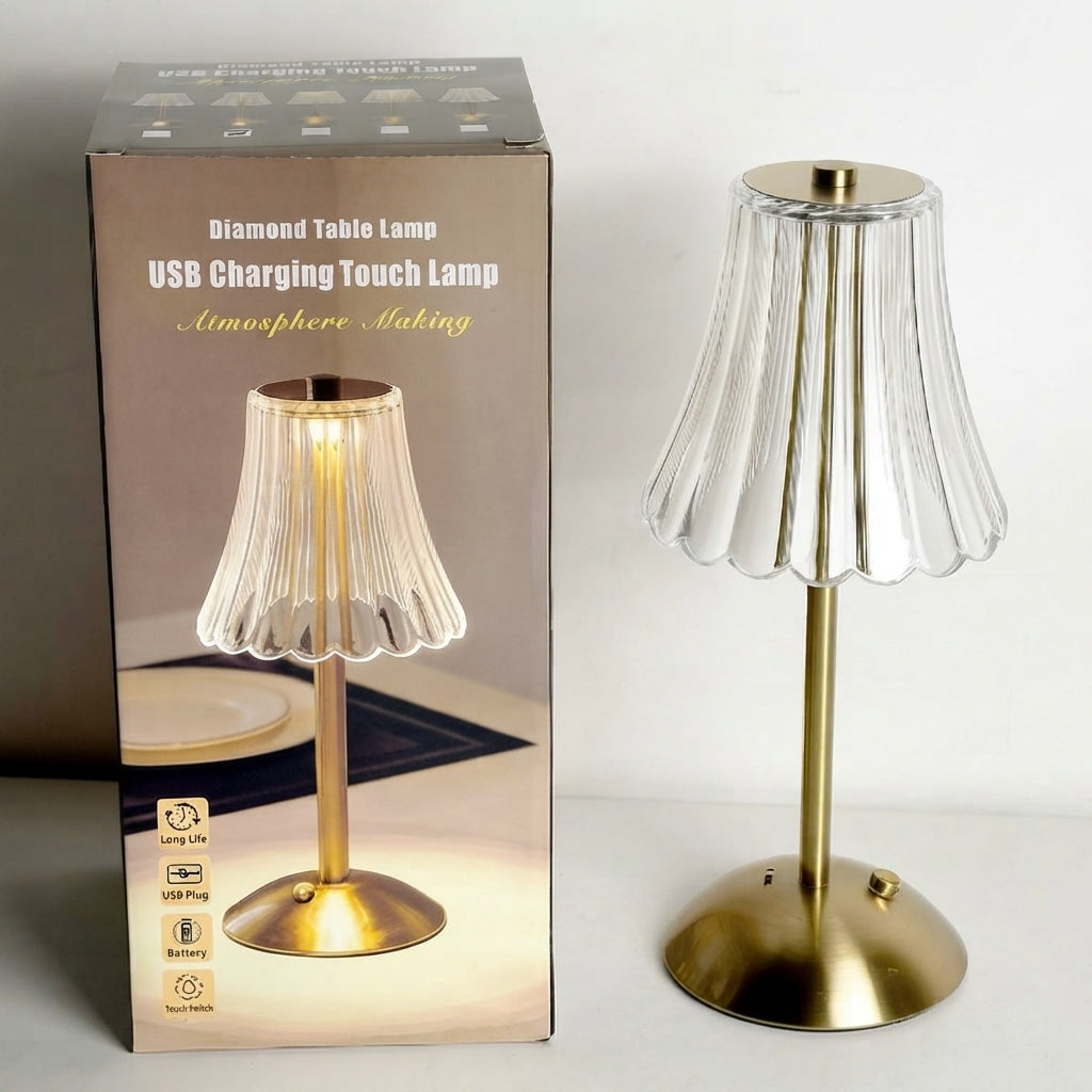 Kabellose Tischlampe mit Touch-Dimmer und Akku im Retro-Design