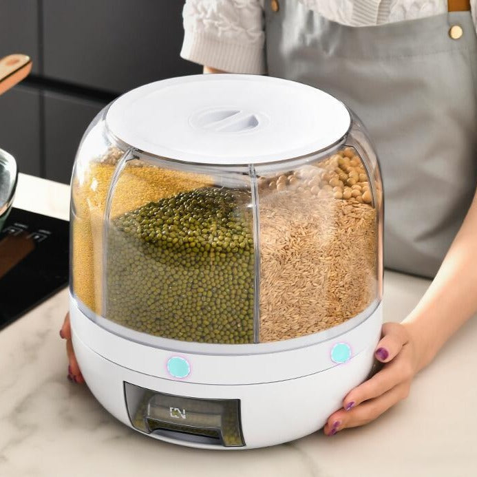 Rotierender Getreidespeicher mit luftdichten Fächern – 10 kg Kapazität