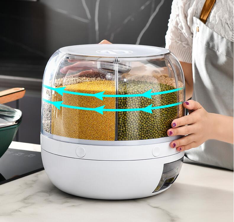 Rotierender Getreidespeicher mit luftdichten Fächern – 10 kg Kapazität