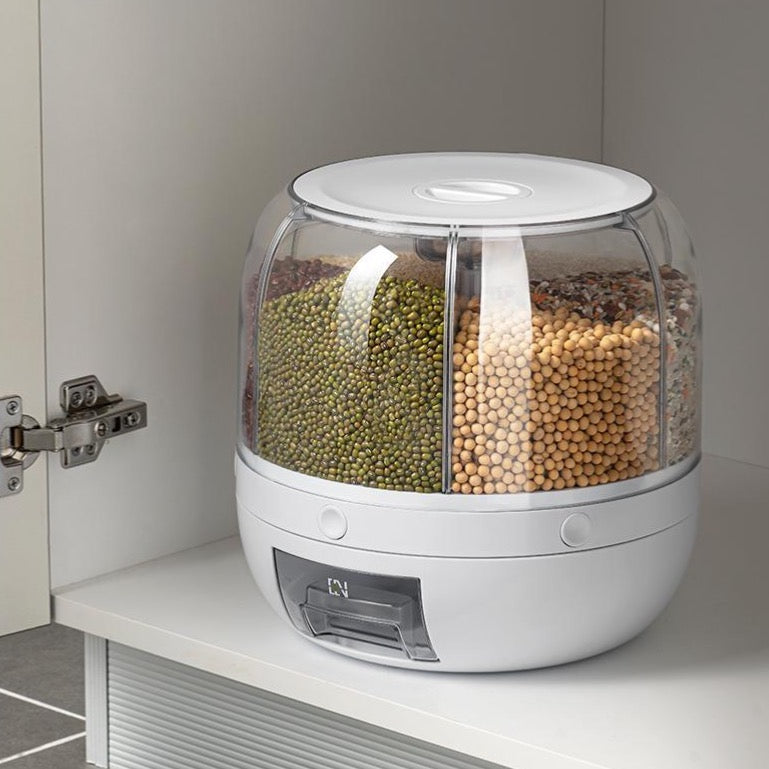 Rotierender Getreidespeicher mit luftdichten Fächern – 10 kg Kapazität