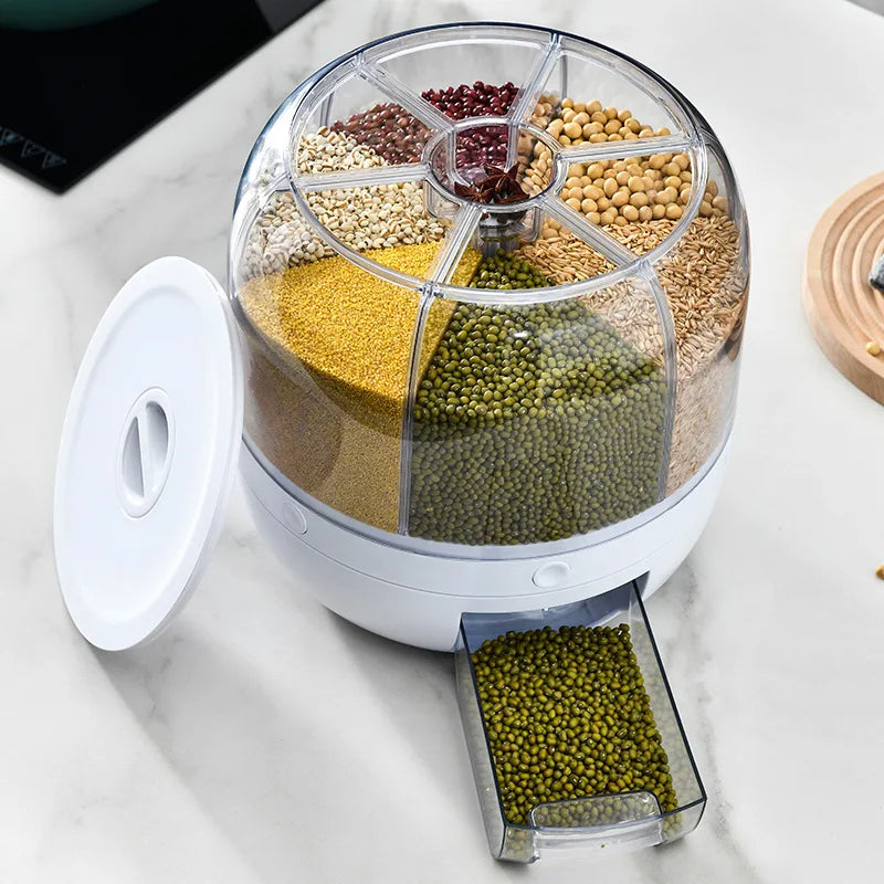 Rotierender Getreidespeicher mit luftdichten Fächern – 10 kg Kapazität