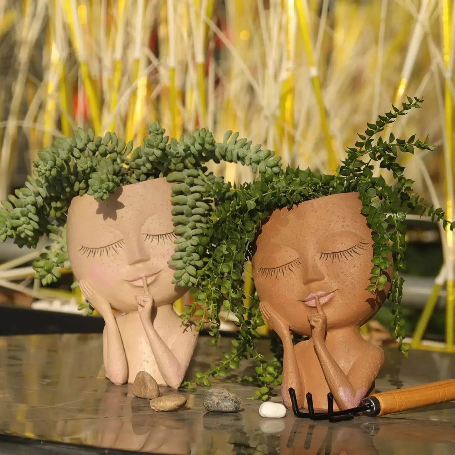 Gesicht Blumentopf Sukkulenten - Keramik Pflanzgefäß mit Charakter