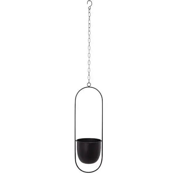 Hängende Pflanzenampel Metall mit Kette - Oval & Rund