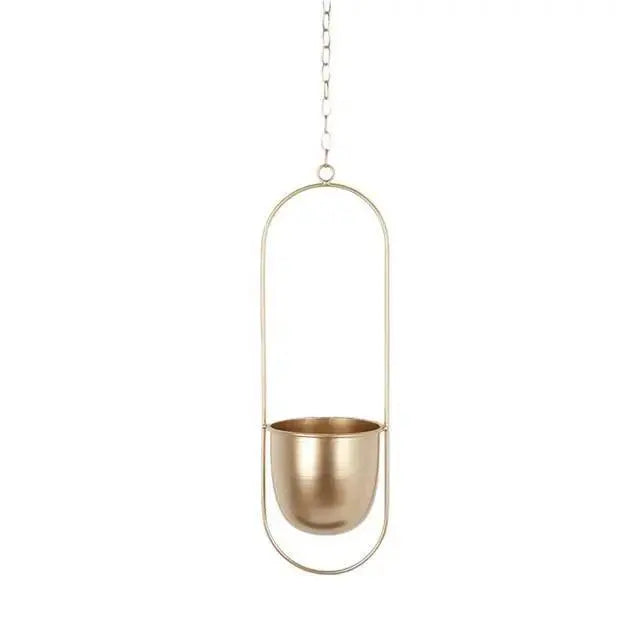 Hängende Pflanzenampel Metall mit Kette - Oval & Rund