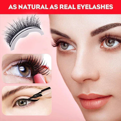 Selbstklebende Wimpern ohne Kleber - Wiederverwendbar & Waschbar