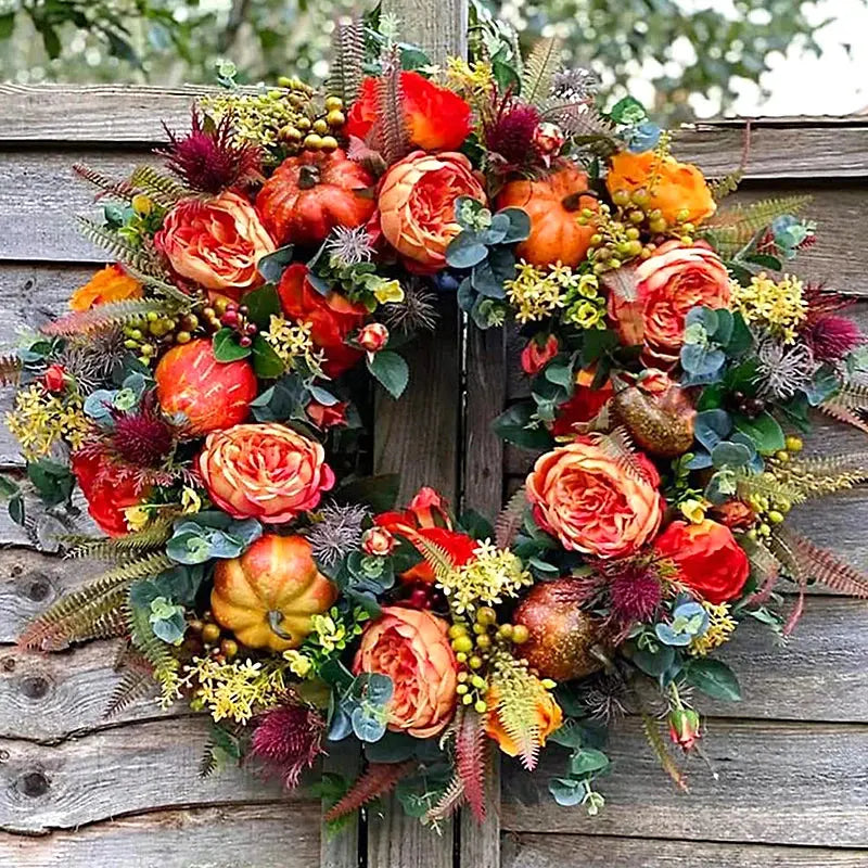 kranz Kürbis 40cm - Türkranz Herbst für Innen und Außen