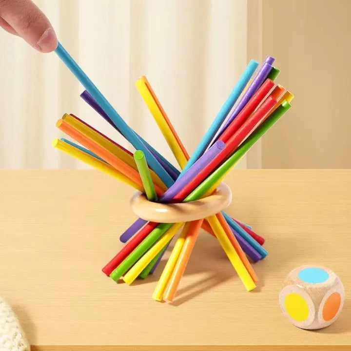 Geschicklichkeitsspiel Holz Kugelturm für Kinder ab 3 Jahren