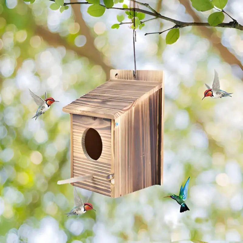 Vogelhaus Holz Braun - Nistkasten für Garten und Deko Innenbereich