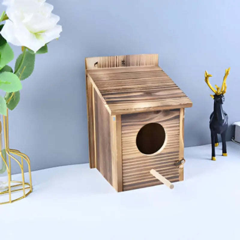 Vogelhaus Holz Braun - Nistkasten für Garten und Deko Innenbereich