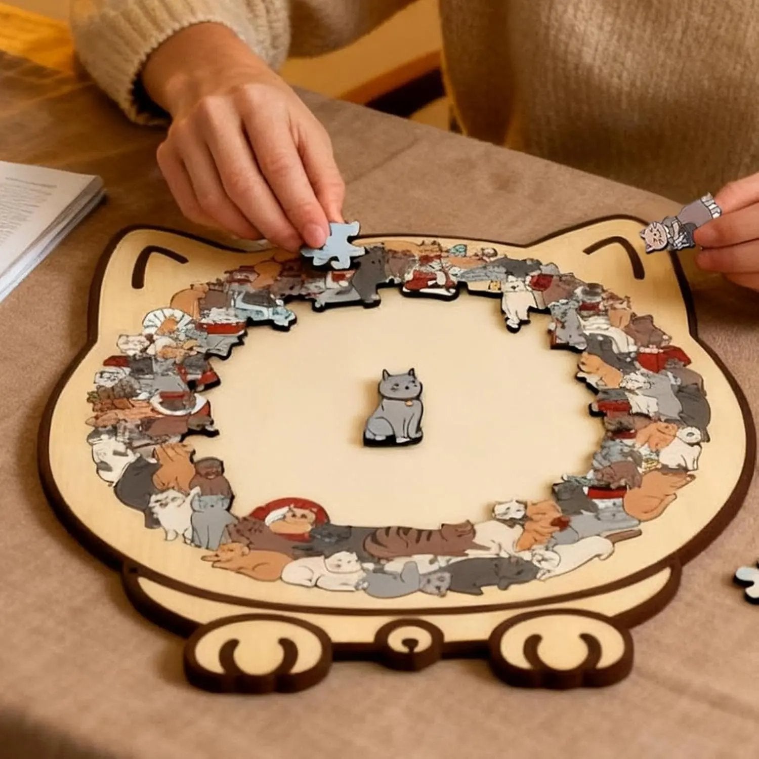 Holzpuzzle Katze 135 Teile - Dekoratives Puzzle aus Holz