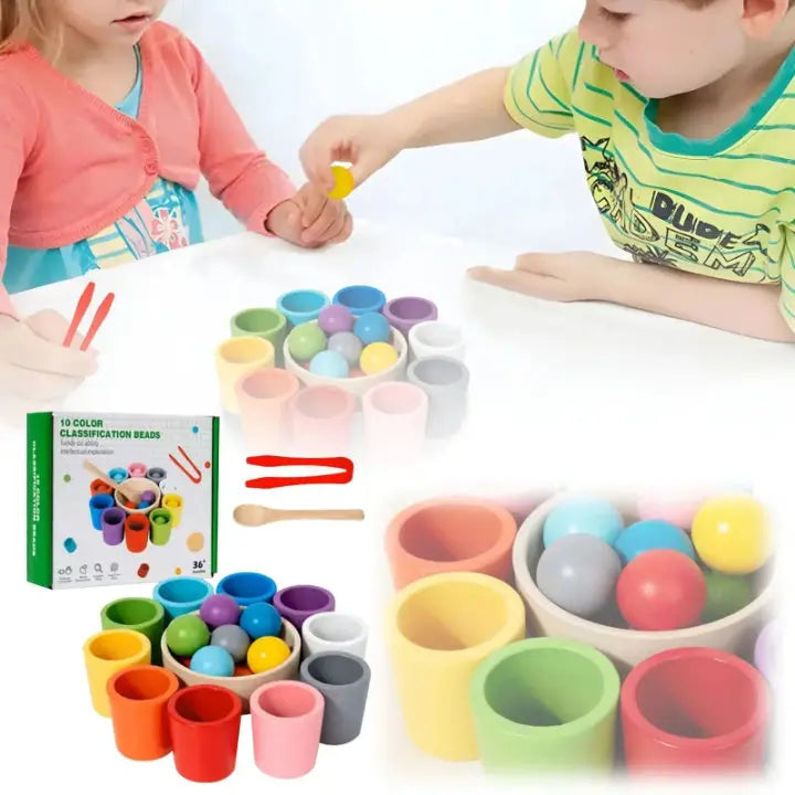 Montessori Holzspielzeug Farben Sortieren Lernspiel Kinder