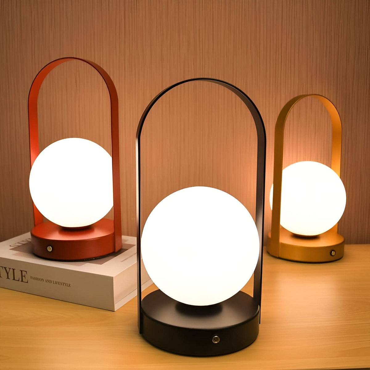 Kabellose Kugellampe mit Akku – minimalistisches Design