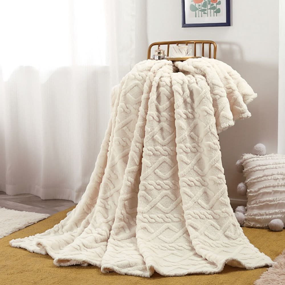 Flauschige Fleece-Decke mit 3D-Design – weich und wärmend