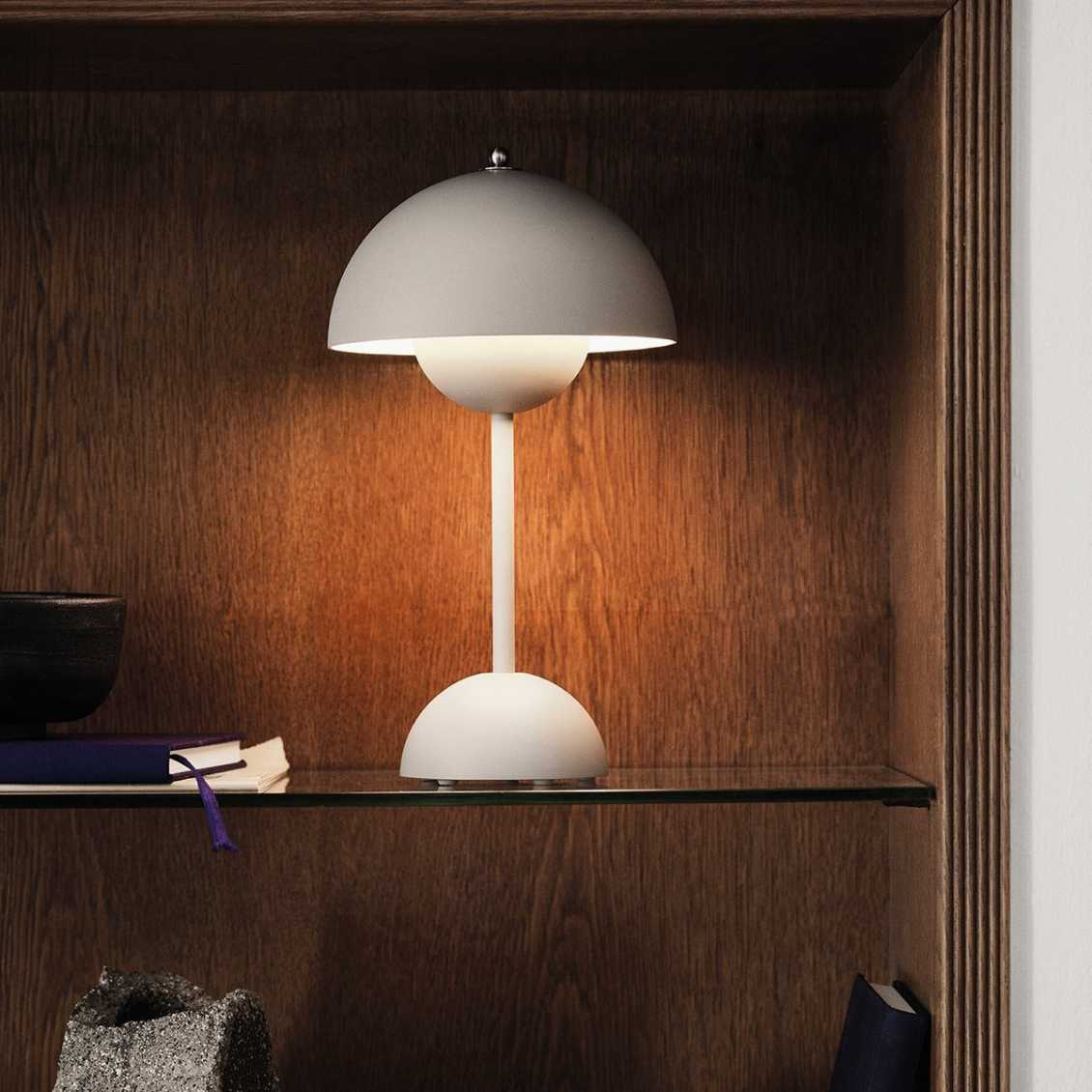 Kabellose LED-Tischlampe Retro-Pilz-Design dimmbar per Touch