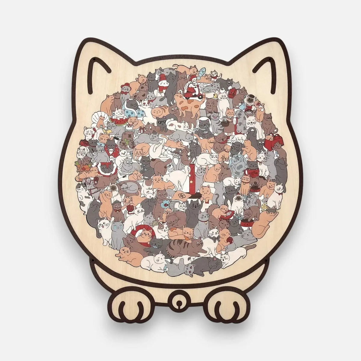 Katzenförmiges Puzzle mit 135 unregelmäßigen Teilen zum Entspannen