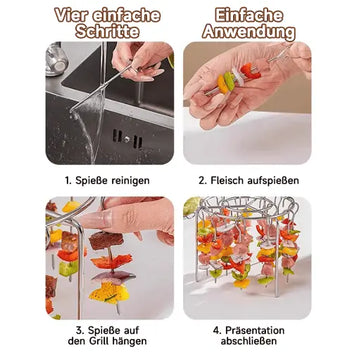 Airfryer Grillspieß für Kebab - Vertikaler Drehspieß Heißluftfritteuse