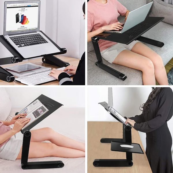 Aluminium Laptopständer verstellbar mit belüfteter Ablage