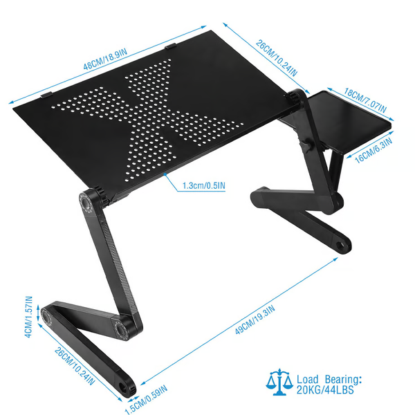 Aluminium Laptopständer verstellbar mit belüfteter Ablage