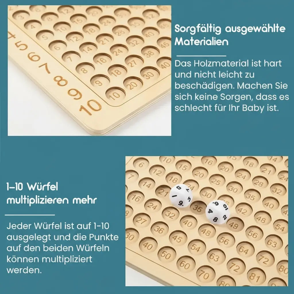 Einmaleins Lernspiel Holz - Multiplikation für Kinder spielerisch lernen
