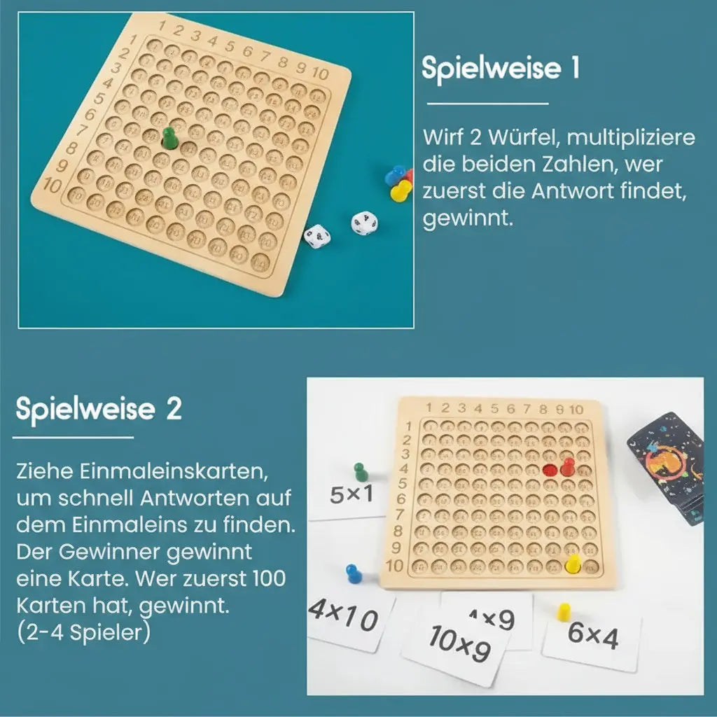 Einmaleins Lernspiel Holz - Multiplikation für Kinder spielerisch lernen