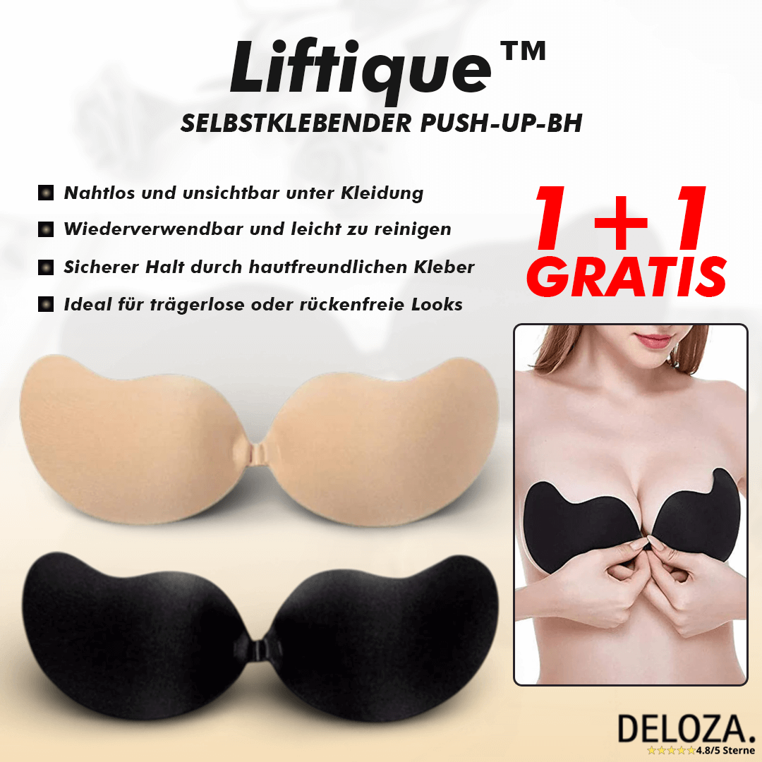 Selbstklebender Push-Up BH Trägerlos - Unsichtbar Rückenfrei