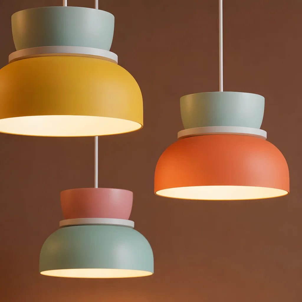 Nordische Pendelleuchte mit Farbblock-Design für moderne Räume
