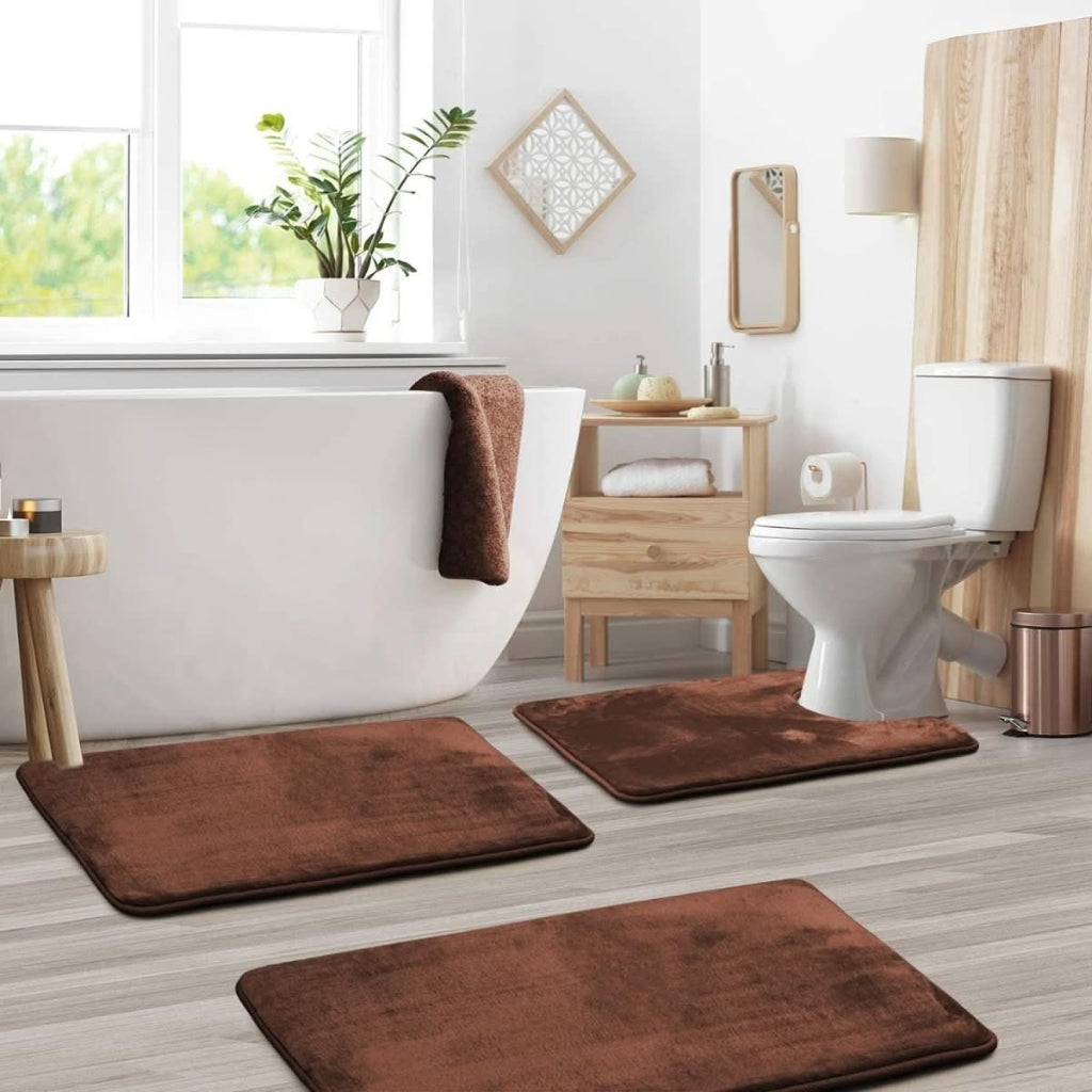 Memory Foam Badematten Set – weich, saugstark und rutschfest