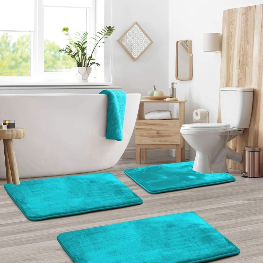 Memory Foam Badematten Set – weich, saugstark und rutschfest