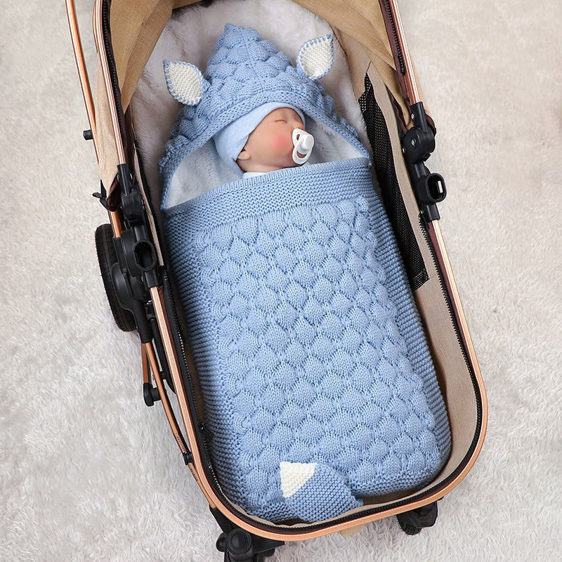 Baby Schlafsack Gestrickt Baumwolle - Knöpfe Verschluss 3-6 Monate