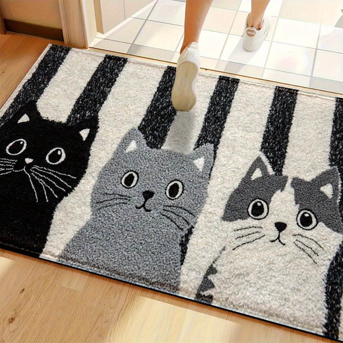 Fußmatte mit Katzen-Motiv – weich, wasserabweisend, für innen und außen