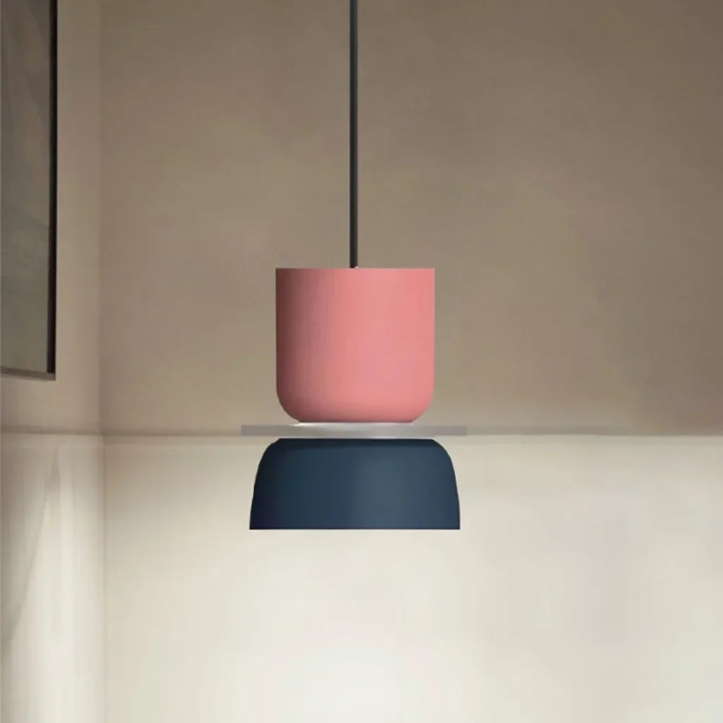 Nordische Pendelleuchte mit Farbblock-Design für moderne Räume