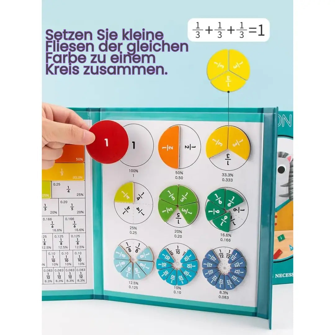 Magnetische Brüche Lernkarten für Kinder ab 6 Jahre Mathe Bruchrechnen