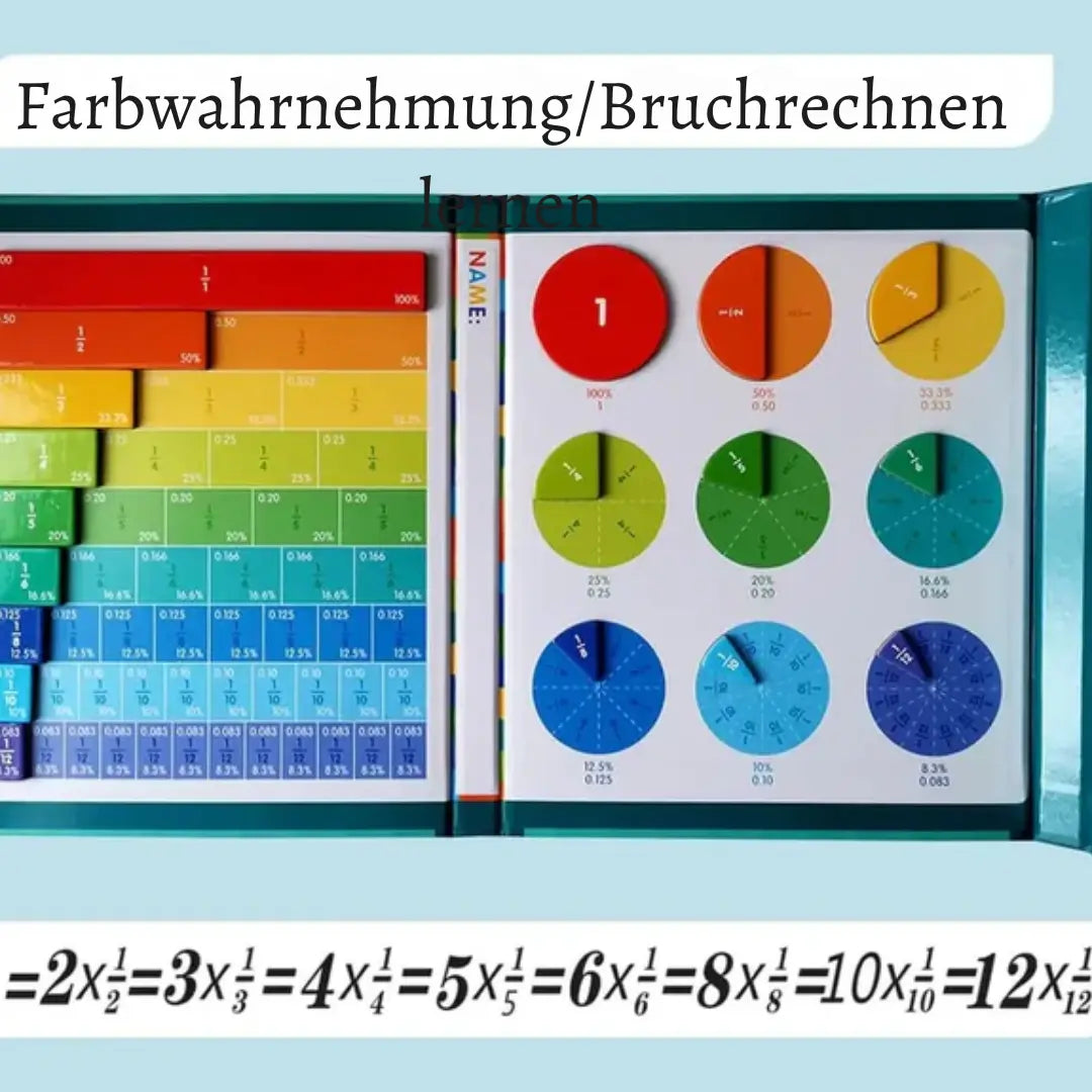 Magnetische Brüche Lernkarten für Kinder ab 6 Jahre Mathe Bruchrechnen
