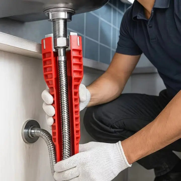 Sanitär Montageschlüssel Set für Armatur und Siphon Installation