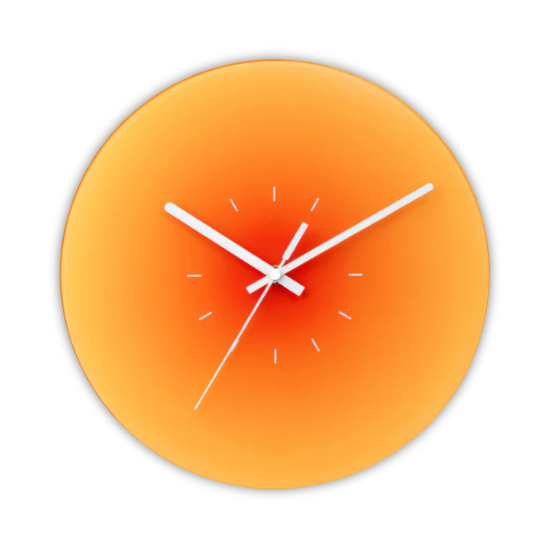 Wanduhr aus Glas mit Acrylzifferblatt – modern und geräuschlos
